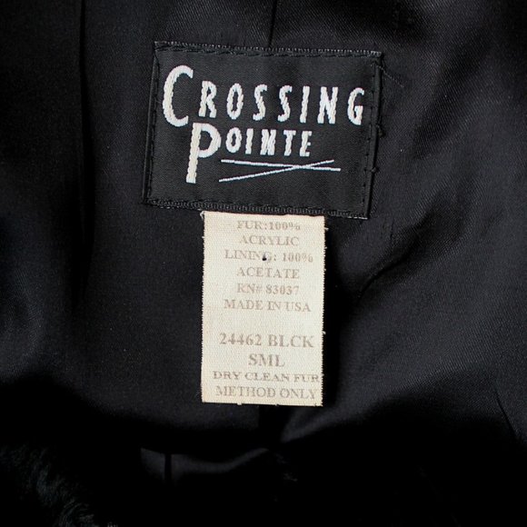 VTG Long Full Length Faux Fur Robe Coat Black Shawl Collar Roll Cuff Hinge Hook - Picture 10 of 10